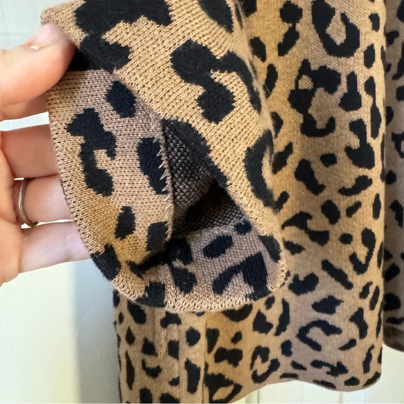J. Crew Sophie Open Front Sweater Blazer Jacket Leopard Wool Women’s size XS - Picture 9 of 10